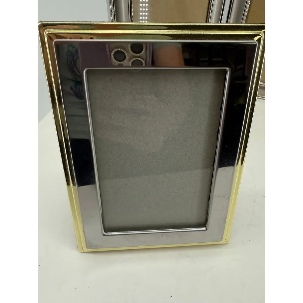 Mixed Metal Picture Frames Lot Folding Double 5x7 4x6 3x5 Gold Silver Tabletop